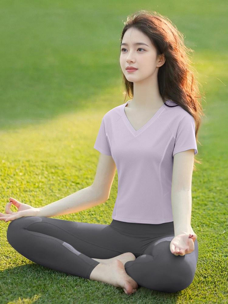 Women's Quick-Dry Breathable Yoga Suit Set - Stunning Pilates Training Short Sleeve Top for 2026