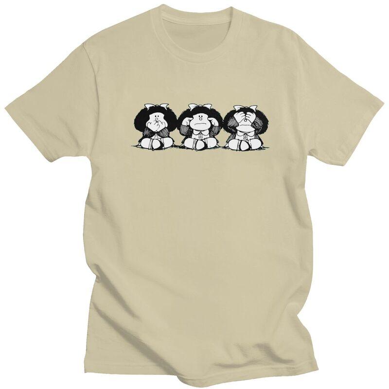 Мужская футболка Quino Comic Cartoon Mafalda с коротким рукавом, хлопковая футболка, уличная одежда, повседневная футболка, одежда slim fit
