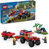 Набор игрушек LEGO City Пожарная машина 4x4 и Спасательная лодка для детей от 5 до 8 лет Строительные блоки Транспортное средство