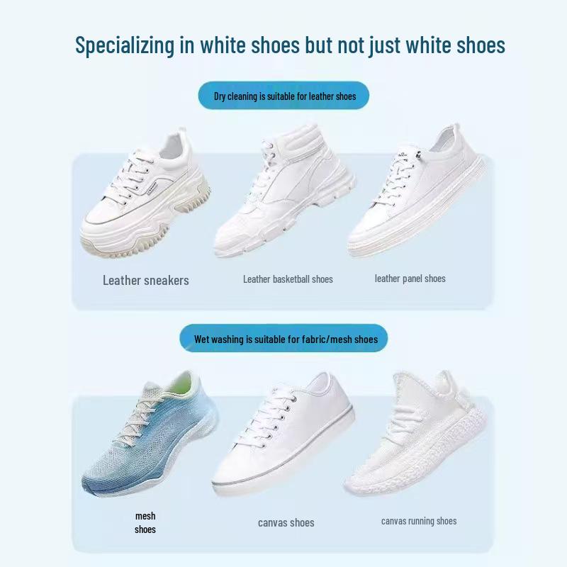White Shoe Cleaner: Stain Removal & Whitening with Special Cleaning Brush