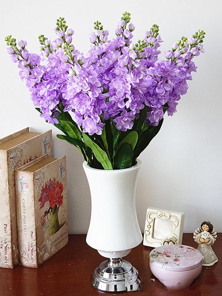 2 шт. искусственный гиацинт фиолетовый цветок большая ветка Fleurs Artificielles поддельные цветы для домашнего свадебного украшения