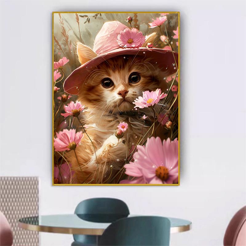5d DIY Алмазная картина вышивка крестом милые животные котенок цветы алмазная вышивка мозаика полный круглый дрель домашний декор искусство