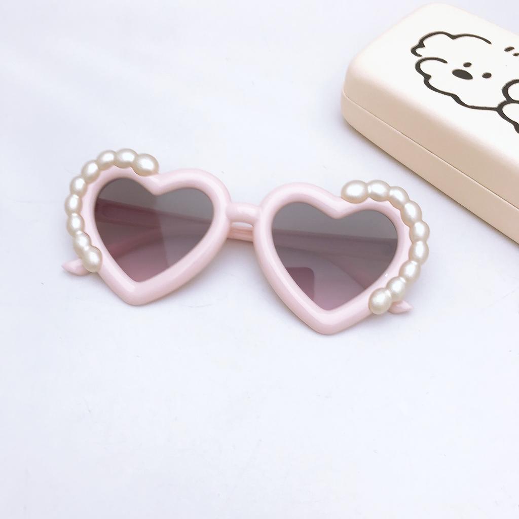 Детские солнцезащитные очки Милые солнцезащитные очки для мальчиков и девочек Солнцезащитные очки для детского сада Персиковое сердце Декоративные очки для фото