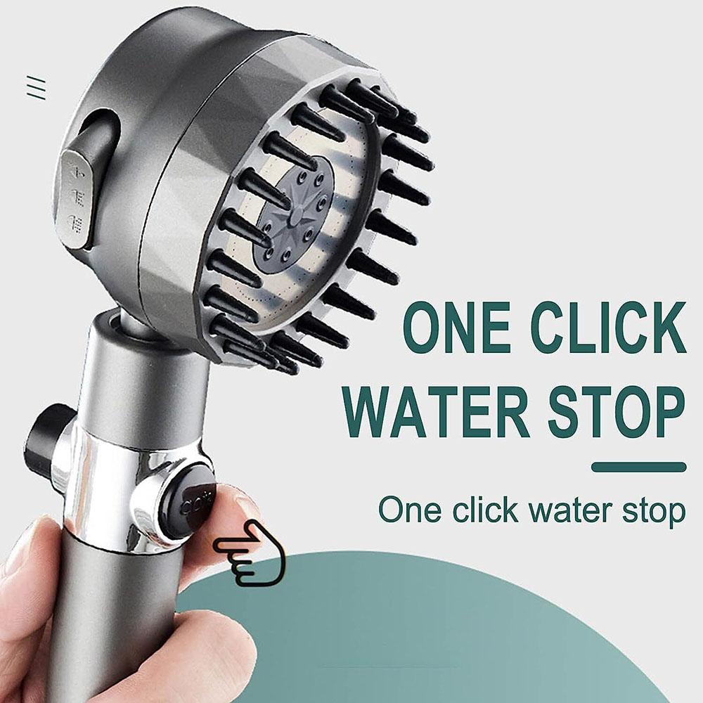 Multi-Functional One-Button Adjustment High Pressure Massage Shower Head Hose