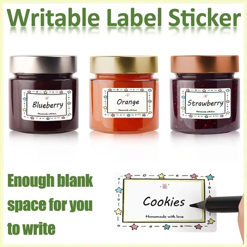 250Pcs/Roll Handwritten Kitchen Name Label Sticker Blank Seasoning Jar Label  Refrigerator