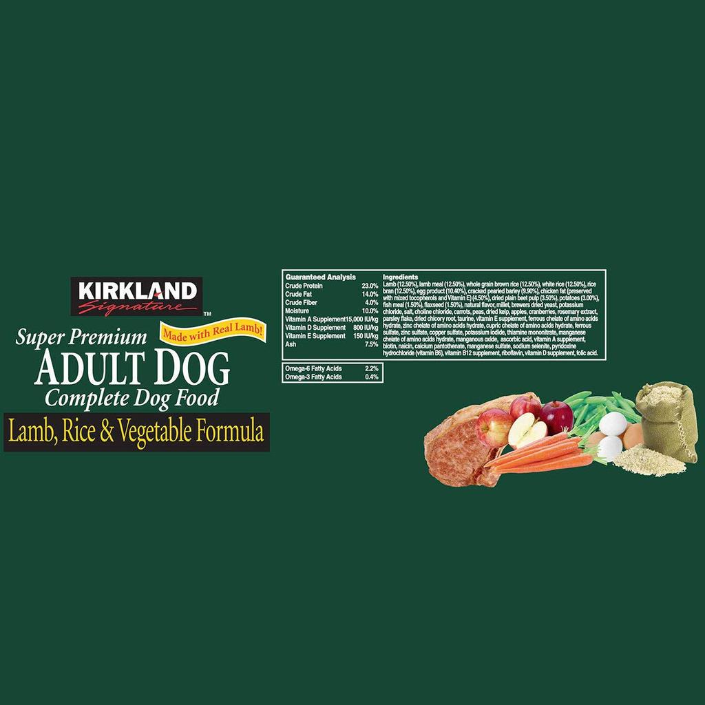 KIRKLAND Signature Super Premium Dog Food For Adult Dogs Lamb Rice Vegetable [Lamb] 18.14kg