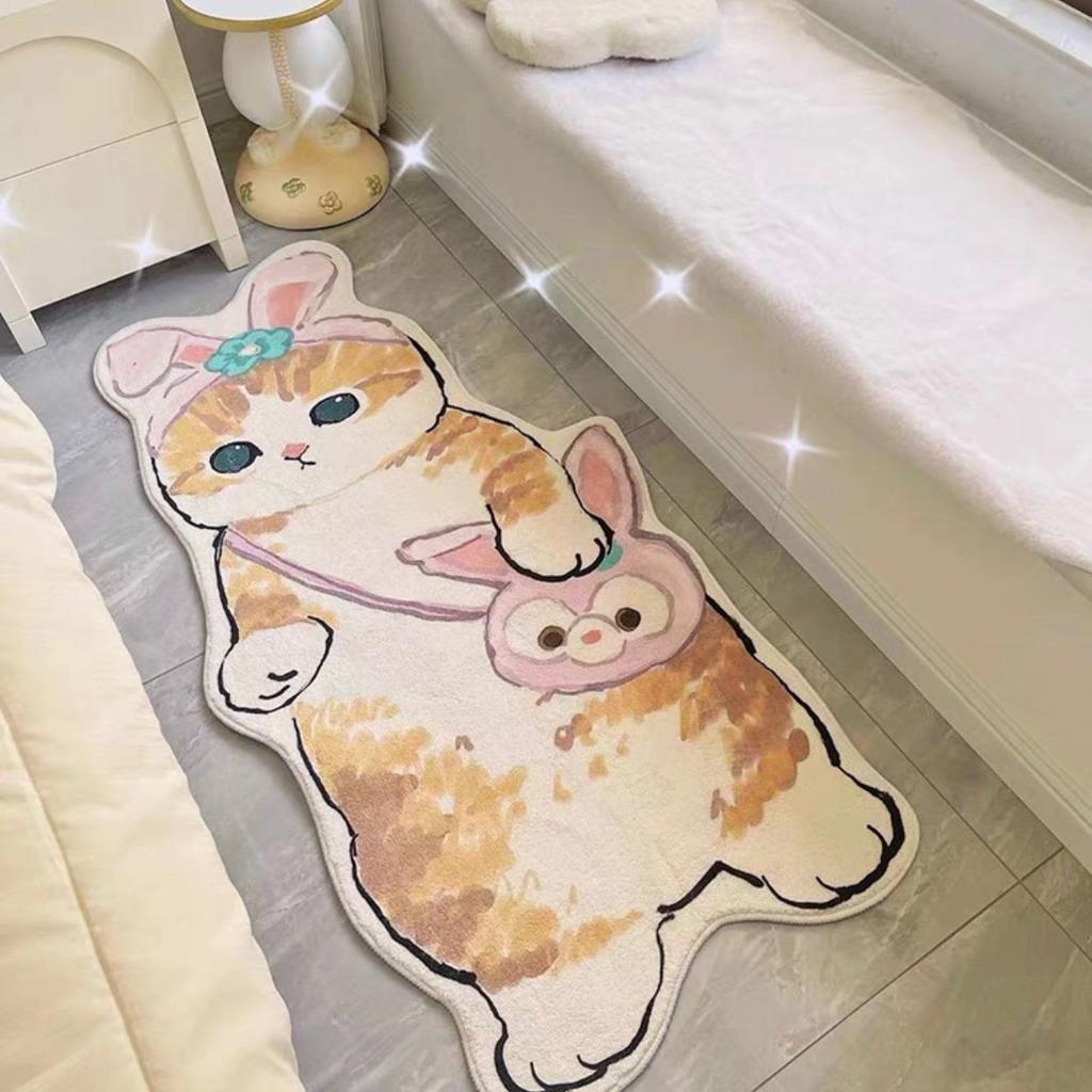 Ковер из кашемира с рисунком из мультфильма, детская спальня, прикроватное одеяло Ins Wind, специальная форма, балкон, эркер, утолщенный коврик-татами