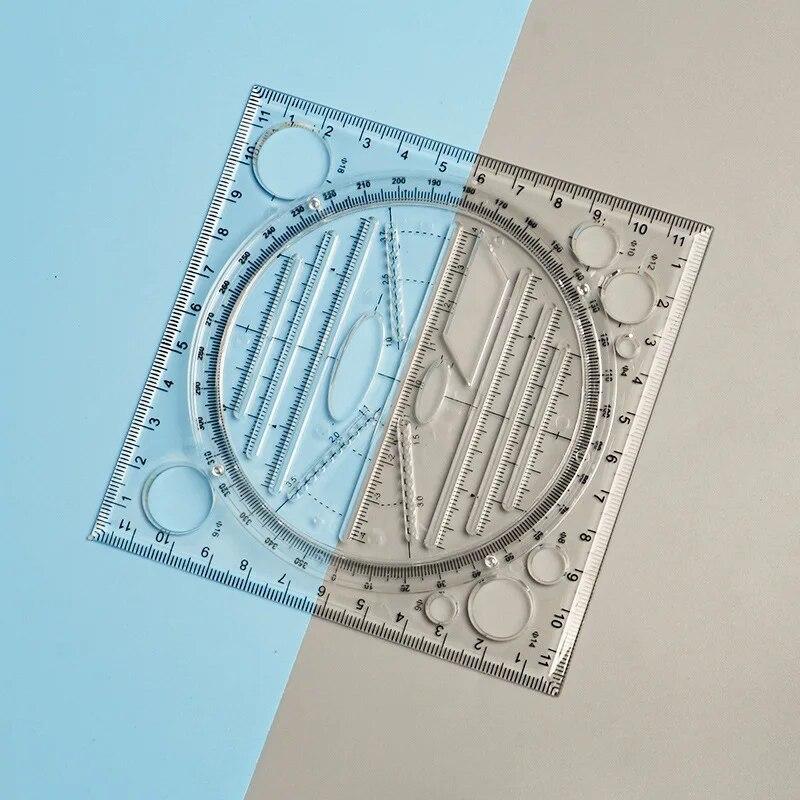 1 шт. канцелярские принадлежности круглый многофункциональный активный чертеж вращающийся транспортир линейка круг