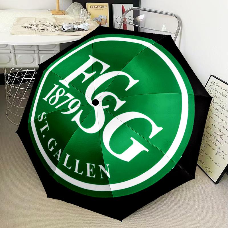 Saint Gall Green And White Heritage Umbrella Folding umbrella, automatic umbrella 8-Frame for Travel, camping Use Gift for Halloween Christmas
