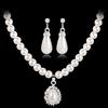 Royal Style Princess Imitation Pearl Teardrop Pendant Elegant Necklace Earrings