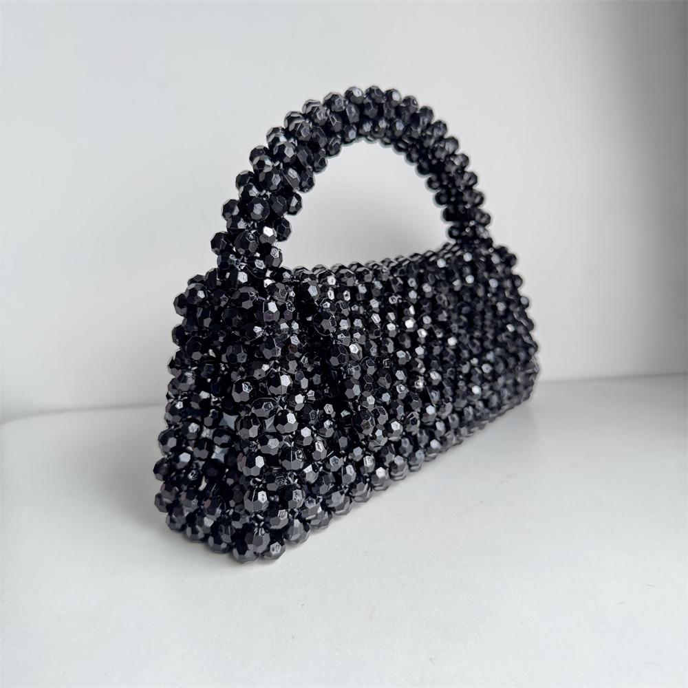 Handmade Bead Bag Big Hand Woven Handbags Unique Designer Ladies Party Bag Top Handle Phone Purses and Handbags