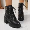 Autumn And Winter New Korean Version Trend Niche Temperament British Style Women's Boots Thick Heel Fashion Versatile Mid-boots