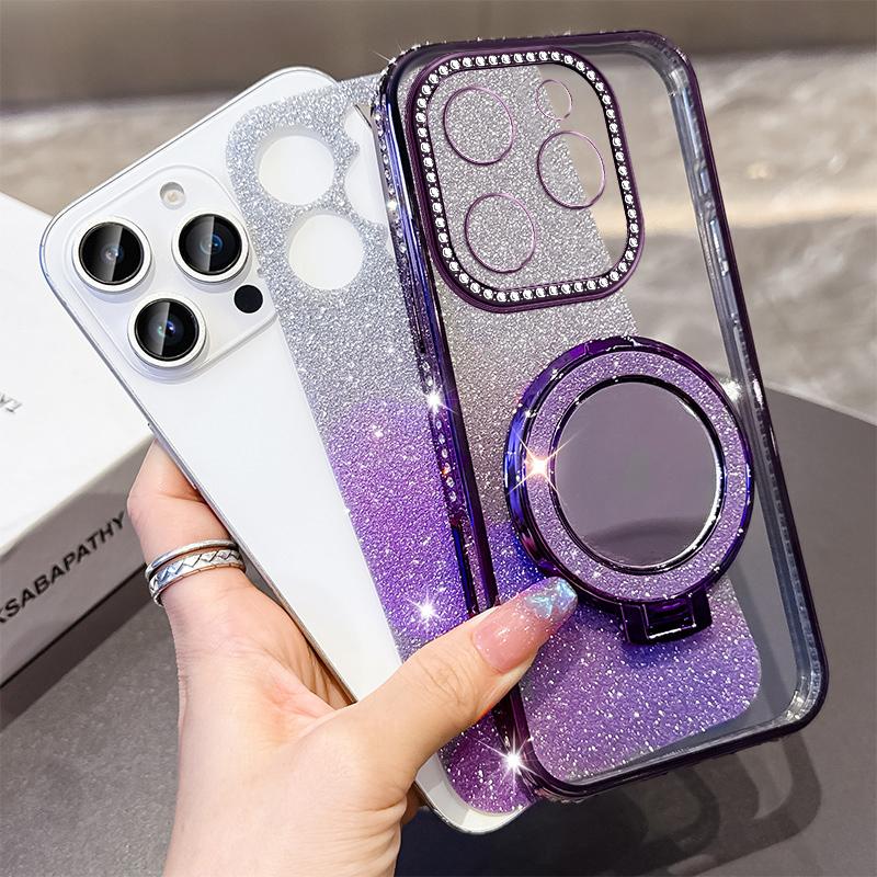 KEYSION Роскошный блестящий магнитный чехол с драгоценностями для телефона TECNO Spark Go 2023 20 20C Pop 8 с подставкой-зеркалом для макияжа, противоударный чехол