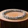 Dragon Pattern Six-character Mantra Silver Bracelets Men Trend Retro Hipster Hip-hop Personality Bracelet Jewelry