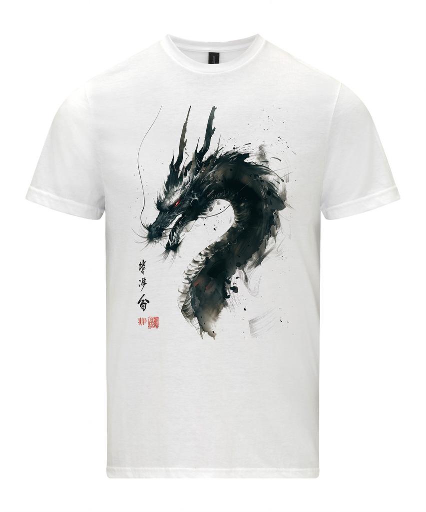 Chinese Dragon T-Shirt, Ink Wash Painting, Drawing Ukiyo-e T-Shirt