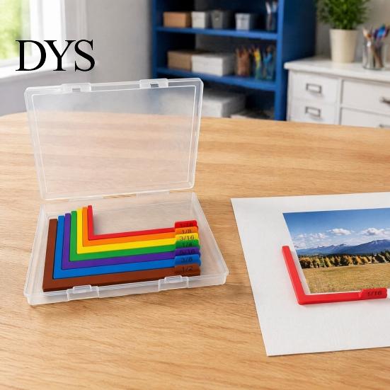 Креативные инструменты для DIY-проектов, 1 набор Направляющие для выравнивания при изготовлении поделок из бумаги с футляром, Пластиковые линейки с цветовой кодировкой для поделок, Вкладки для размеров, Точное наслоение