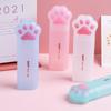 Cute Cat Paw Pencil Case - Soft, Frosted, Standable, and Customizable Cartoon Pencil Box
