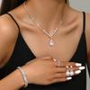 BLINGBAY Women's Jewelry Set Sweet Romantic Retro Fashion Wedding Accessories Rhinestone Earrings Necklace Bracelet Set Girls Modern Jewelry Gift