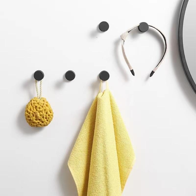 5pcs Elegant Decorative Door Hook Set Capacity Portable Accessory for Loofah Robe Coat Hat Key In Bathroom Or Shower