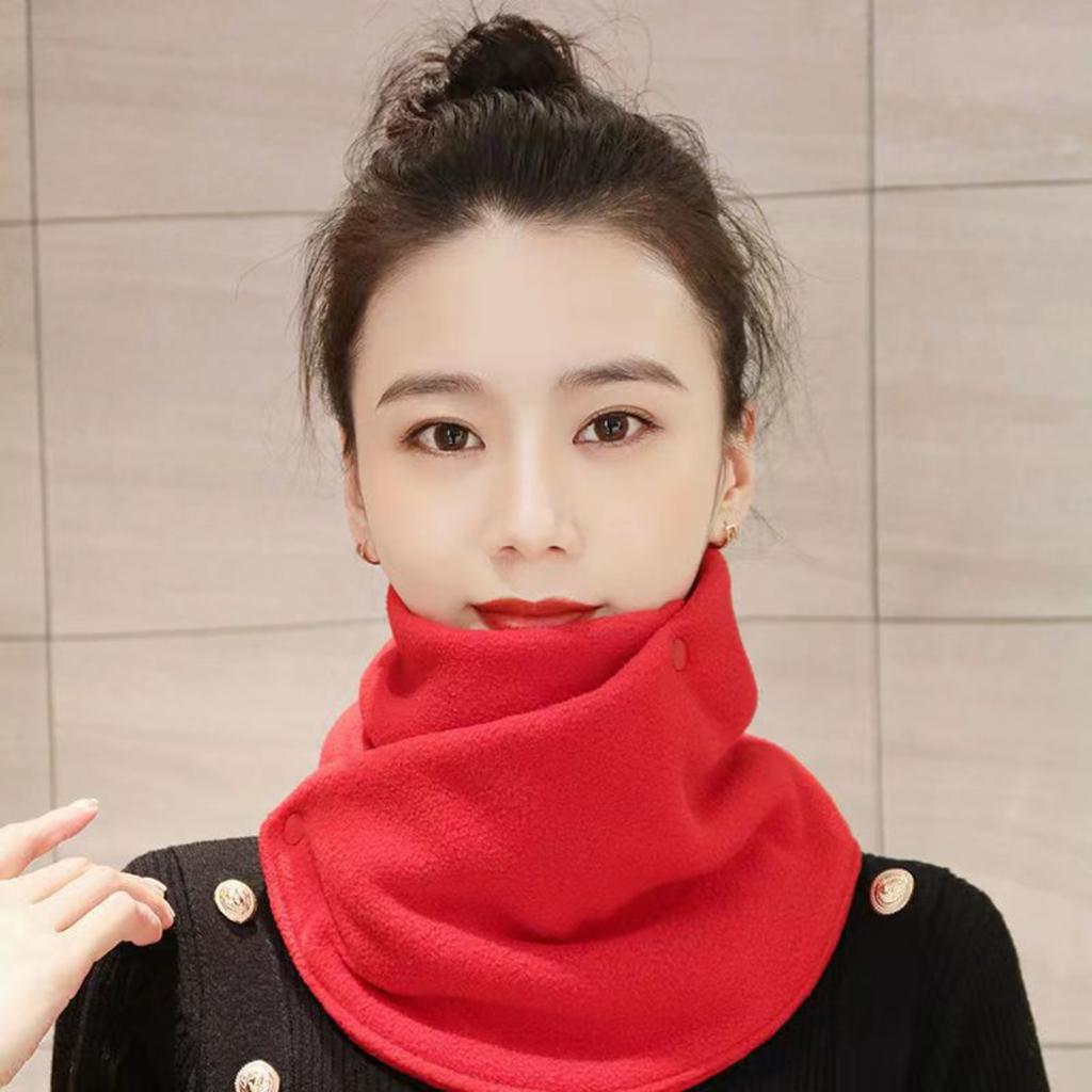 Plush And Thick Scarf Double Buckle Men And Women Cycling Outdoor Cold And Windproof Multifunctional All- Neck Scarf