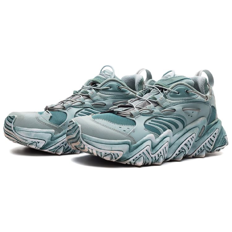 Кроссовки женские Li Ning X-Claw Cat Paw с амортизацией, нескользящие, с низким верхом, серо-туманно-зеленые AGLQ014-14