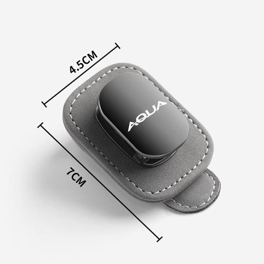 glasses holder Ticket and card storage Leather sunglasses clip eyeglass holder Easy gray Aqua-specific & installation,