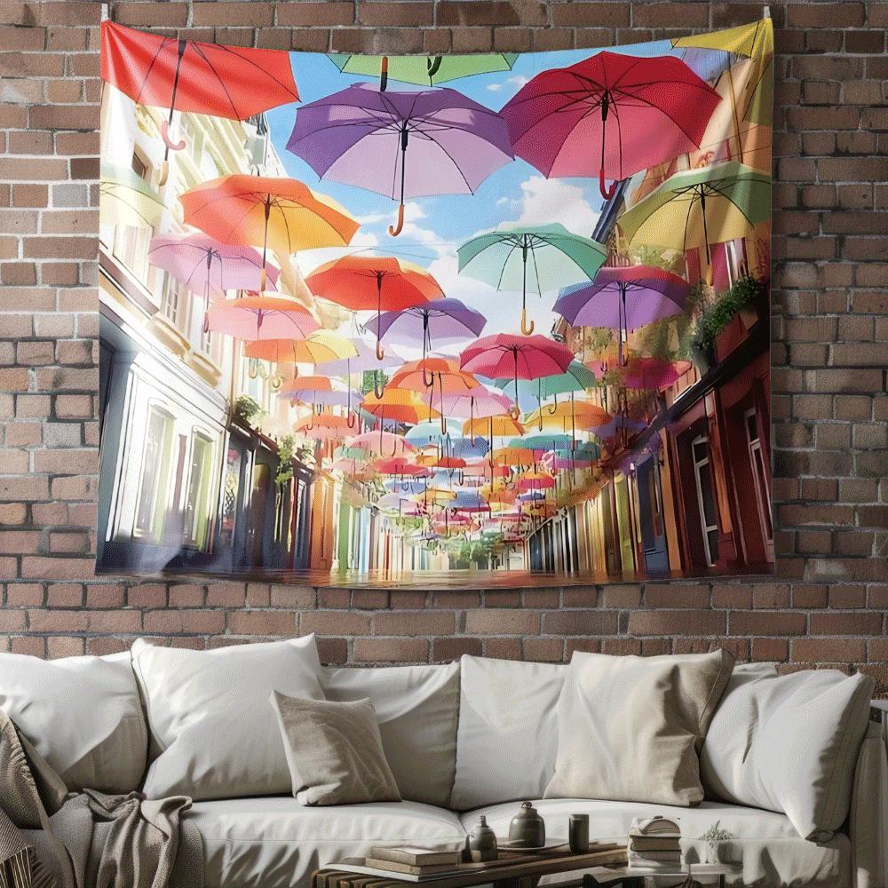 Городской яркий зонт Цифровая печать полиэстер настенный гобелен подходит для использования в гостиных спальнях офисах барах и на вечеринках