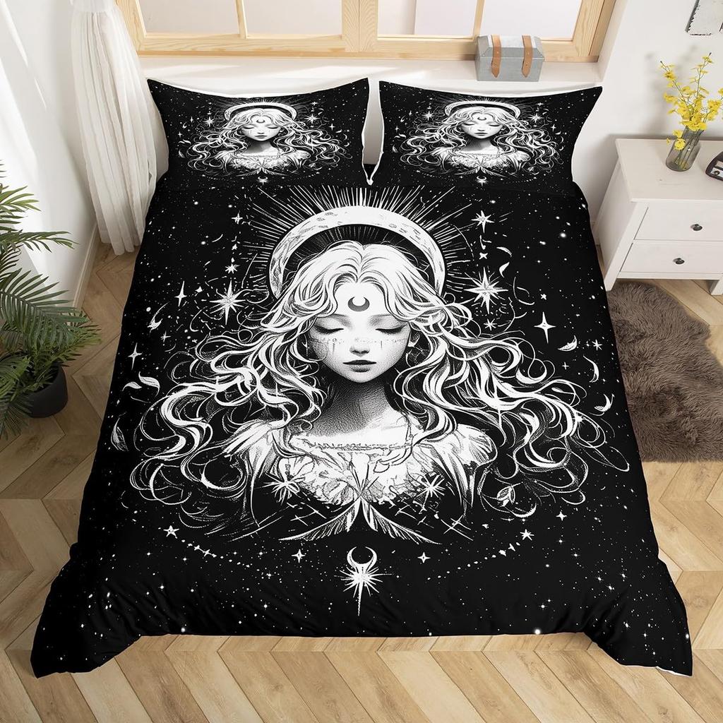 Fairy Duvet Cover Set For Girls Queen Twin Size Lightweight Down Quilt Covers Bedroom Decor 2 Pillowcases 1 Duvet Cover No Quilt