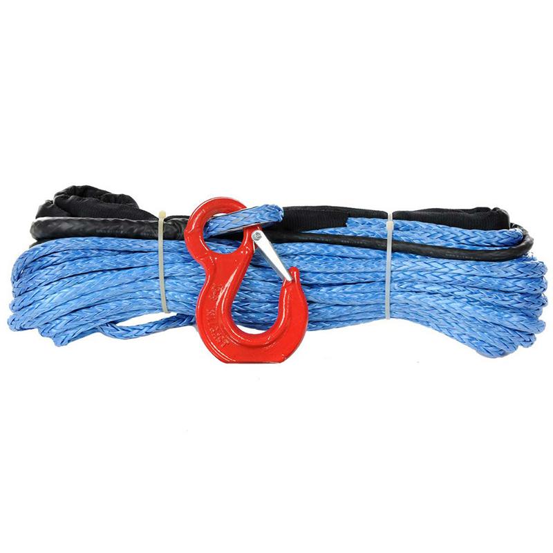 8mm X 30m Synthetic Winch Line Cable Rope With Sheath And Hook For 4WD/ATV/UTV/OFF-ROAD