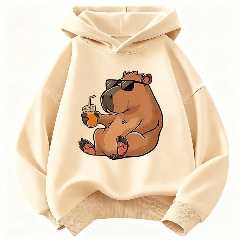 Cute Capybara Kids Clothing Hoodies 2026 New Cartoon Capibara Fashion Long Sleeve Sweatshirt Kids Boys Clothing