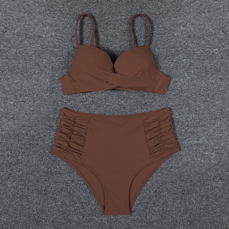 Купальник с высокой талией, женский купальник, пуш-ап, бикини в горошек, купальный костюм, купальный костюм