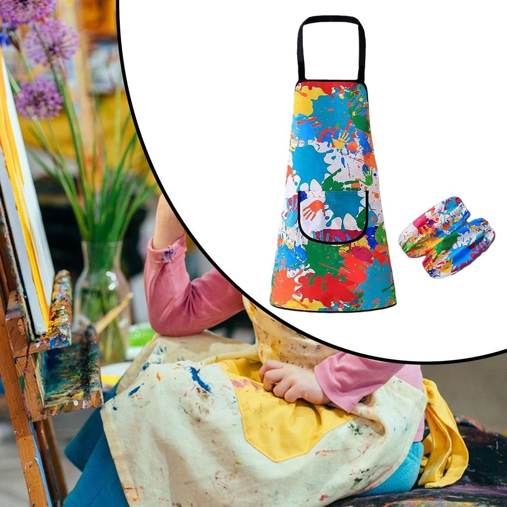 Художественный фартук для детей с 2 рукавами для рисования, кулинарии, садоводства