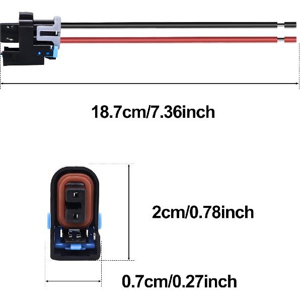 HiSport LS Truck Fuel Injector Connector Pigtail Wire Compatible with Chevrolet GMC 1500 2500 3500 Mini Multec 2 (8 pack) Replace 17113553 17113698