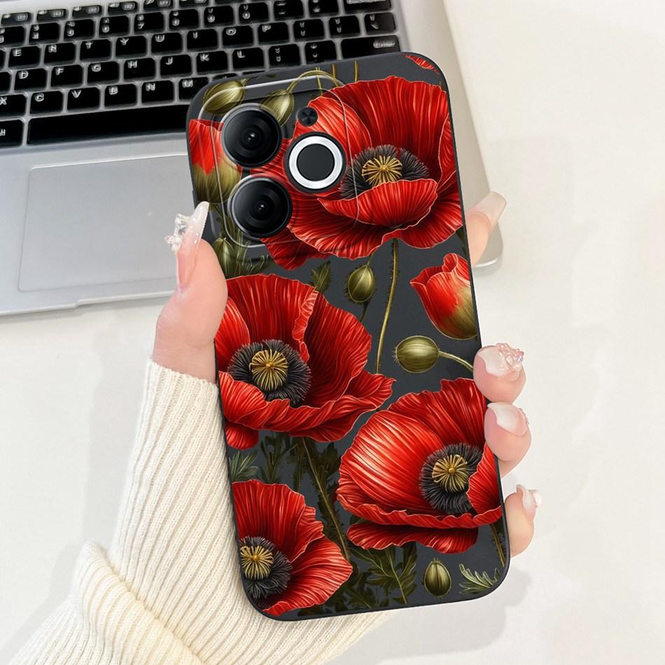 For Itel A80 Beautiful Bow Rose Painting Phone Case For Itel A80 A671L A671LC Shockproof Soft Silicone Cases