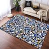 Pebble Pathway Rug: Natural Stone Look for Zen Interiors | Outdoor-Inspired Flooring Anti slip carpet can be machine washed