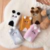 Зимние женские носки из кораллового флиса, милые плотные пушистые домашние носки с героями мультфильмов, забавные носки для сна, полуфлисовые носки