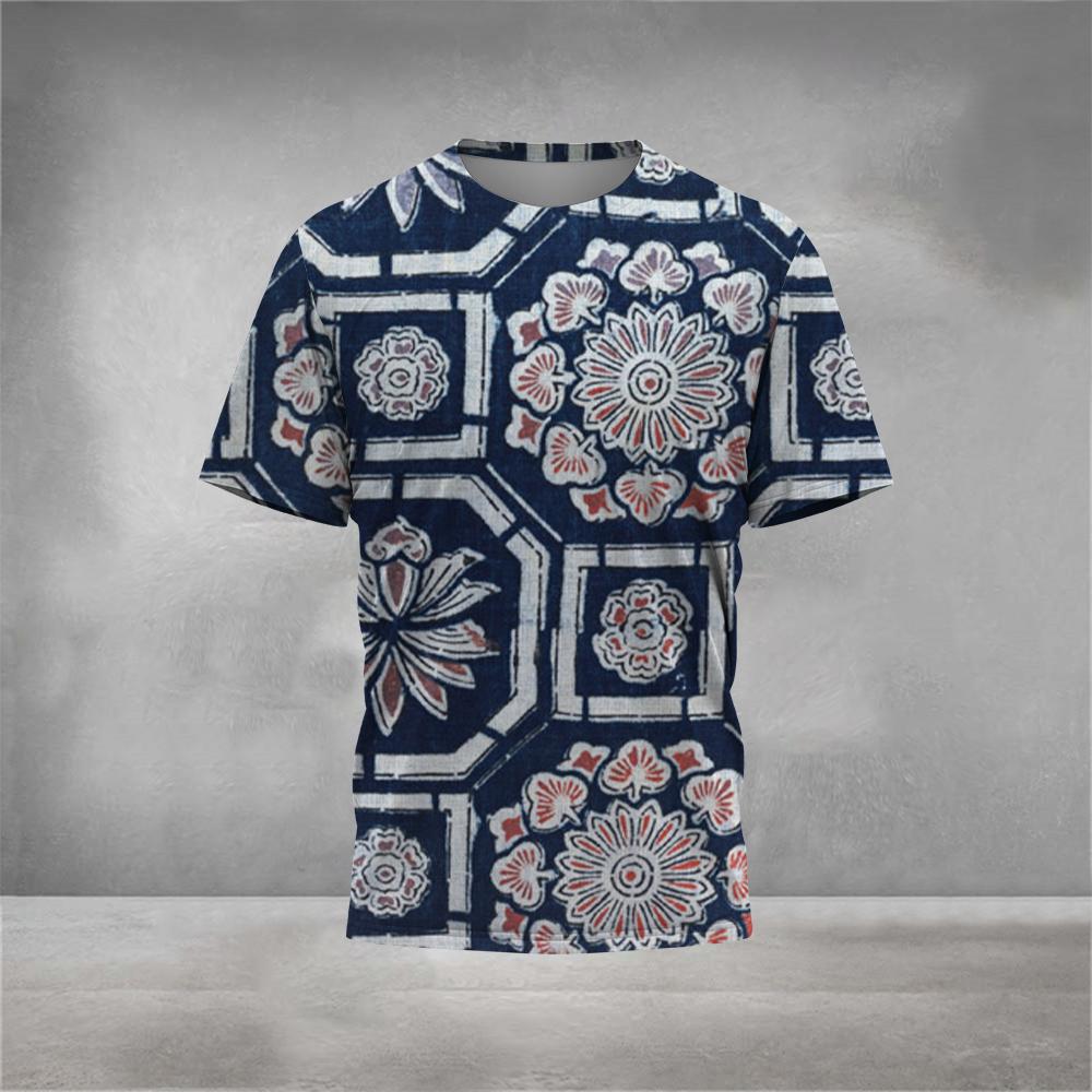 Men's Round Neck Short Sleeved T-shirt, Men's Clothing, Loose, Quick Drying, Comfortable, with Color and Personalized Printing, Fashionable, 3D