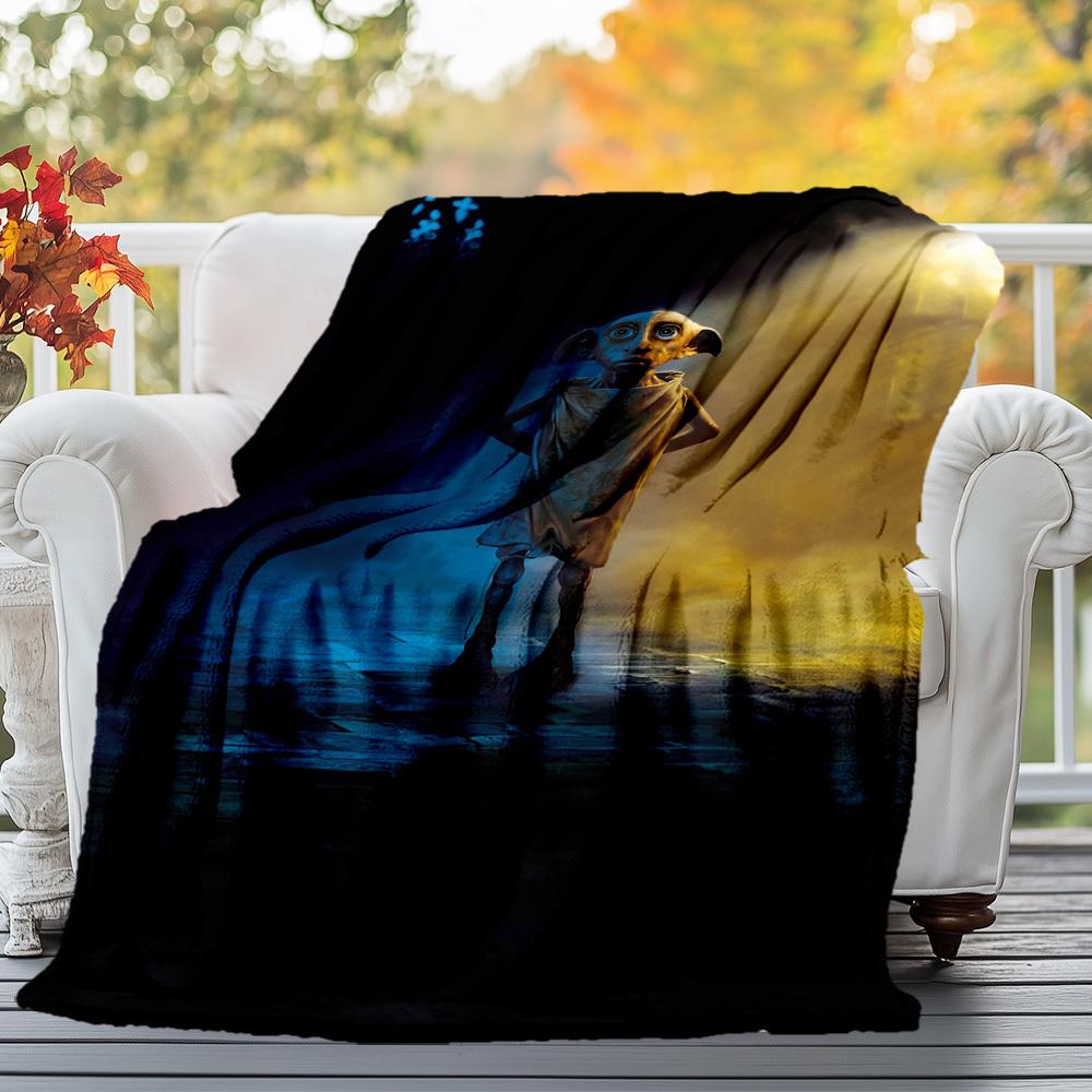 1 шт. фланелевое одеяло с рисунком Добби из Гарри Поттера, для дома и улицы, всесезонное, мягкое, теплое, декор для дома 1031194