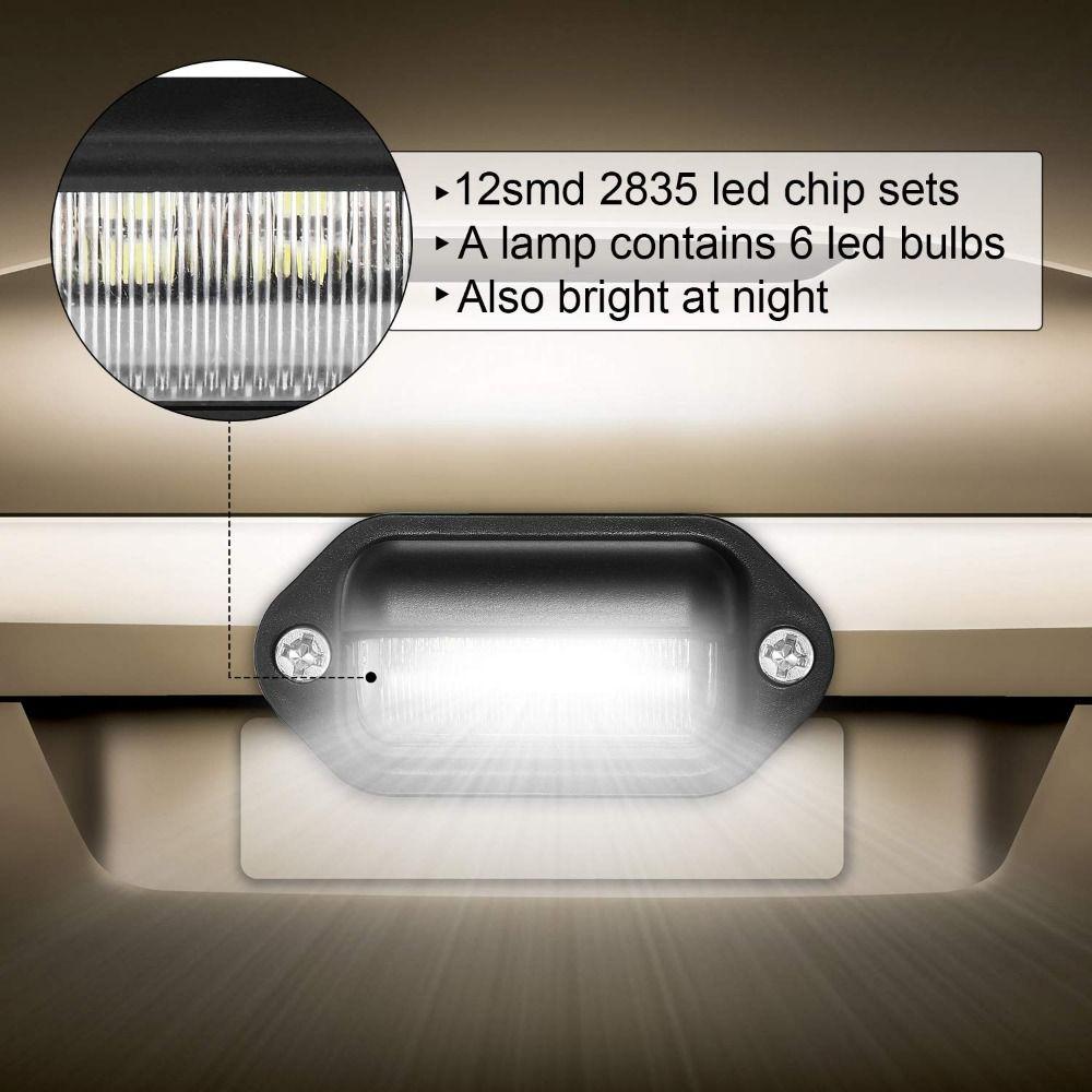 2Pcs 12V-24V LED License Plate Light Waterproof Side Lamp Step Bulbs Tail Lamp  Van Installation