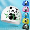 Новые шапочки для плавания для мальчиков и девочек, симпатичная силиконовая шапочка с рисунком панды, эластичная водонепроницаемая детская шапочка для плавания в бассейне