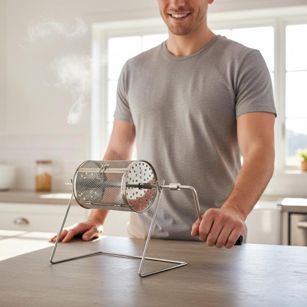 Kaffeeröster mit Handkurbel, ohne Strom, Küchengerät, tragbar für das Rösten zu Hause