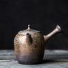 220ml Gilded Ceramic Side Handle Teapot Japanese Retro Coarse Pottery Filter Kung Fu Tea Set