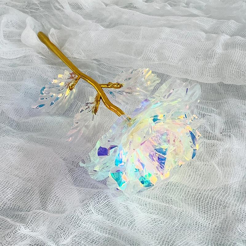 10 шт., красочные золотые розы, навсегда сохранившиеся длинные стебли розы, искусственные цветы, Радужный цветок розы, лучшие подарки на День матери, День Благодарения