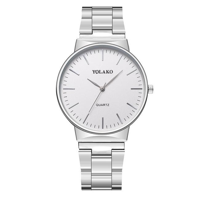 Модный стиль Мужские кварцевые часы из нержавеющей стали с кварцевым ремешком Мужские часы