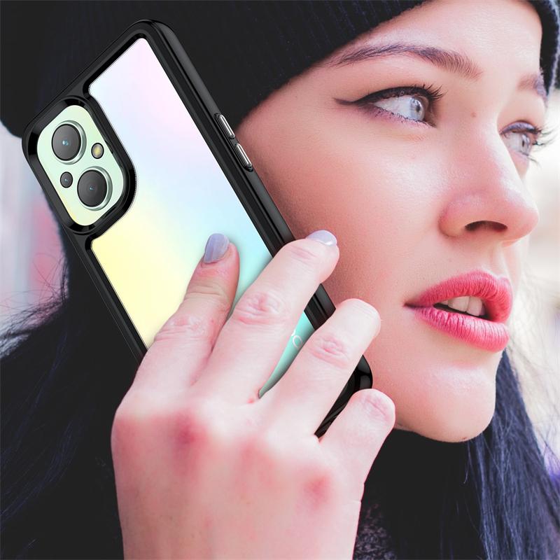 For Cover OPPO Reno 8 Lite Case Reno 8 Lite Capa New Shockproof Bumper Clear Transparent Multicolor For Fundas Reno 8 Lite Cover
