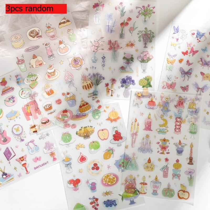 Me Romantic Collector Series PET Flash Sand Gift Stickers Ins Style Flower Butterfly Handbook Stickers Kawai Stationery Lovely