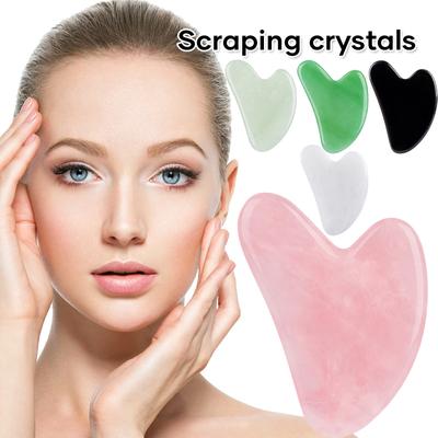 Скребок для гуаши из натурального камня, массажер для шеи, лифтинг лица, удаление морщин, красота и здоровье, розовые инструменты для гуаши для лица
