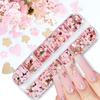 12 Grids Pink Gold Rabbit Butterfly Nail Sequins Mixed Flower Flakes Decorations DIY Nail Supplies For Professionals Accessories HTBE YSXX
