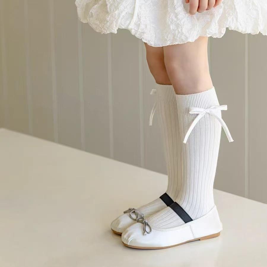 1 Pair Girls Cotton Bow Tube Socks Soft Breathable Candy Princess Kids School Socks For Children Fashion Wear