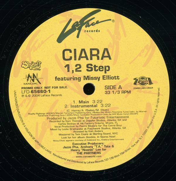 12-дюймовая пластинка CIARA MISSY ELLIOTT 1 2 Step LFD656601 LaFace Records 2004 США Рэп Хип-Хоп R&B Б/у
